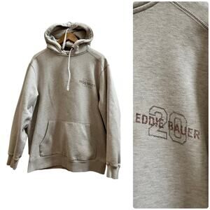 Vintage Eddie Bauer Sport Shop Fleece Distressed Pocket Hoodie Sweater Large
